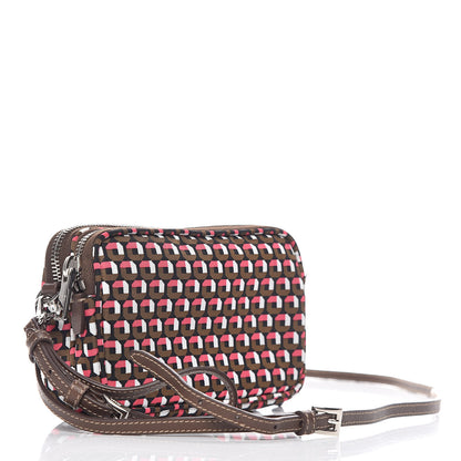 Prada Tessuto Stampato Nylon Otta Print Convertible Crossbody Wristlet Rosa 3 of 10