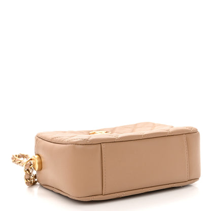 Chanel Lambskin Quilted CC Pearl Crush Camera Case Beige 4 of 10