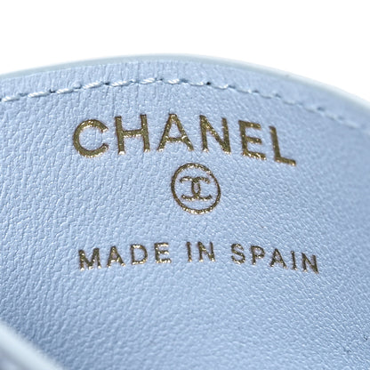 Chanel Calfskin Crocodile Embossed Crococo Card Holder Light Blue 6 of 8