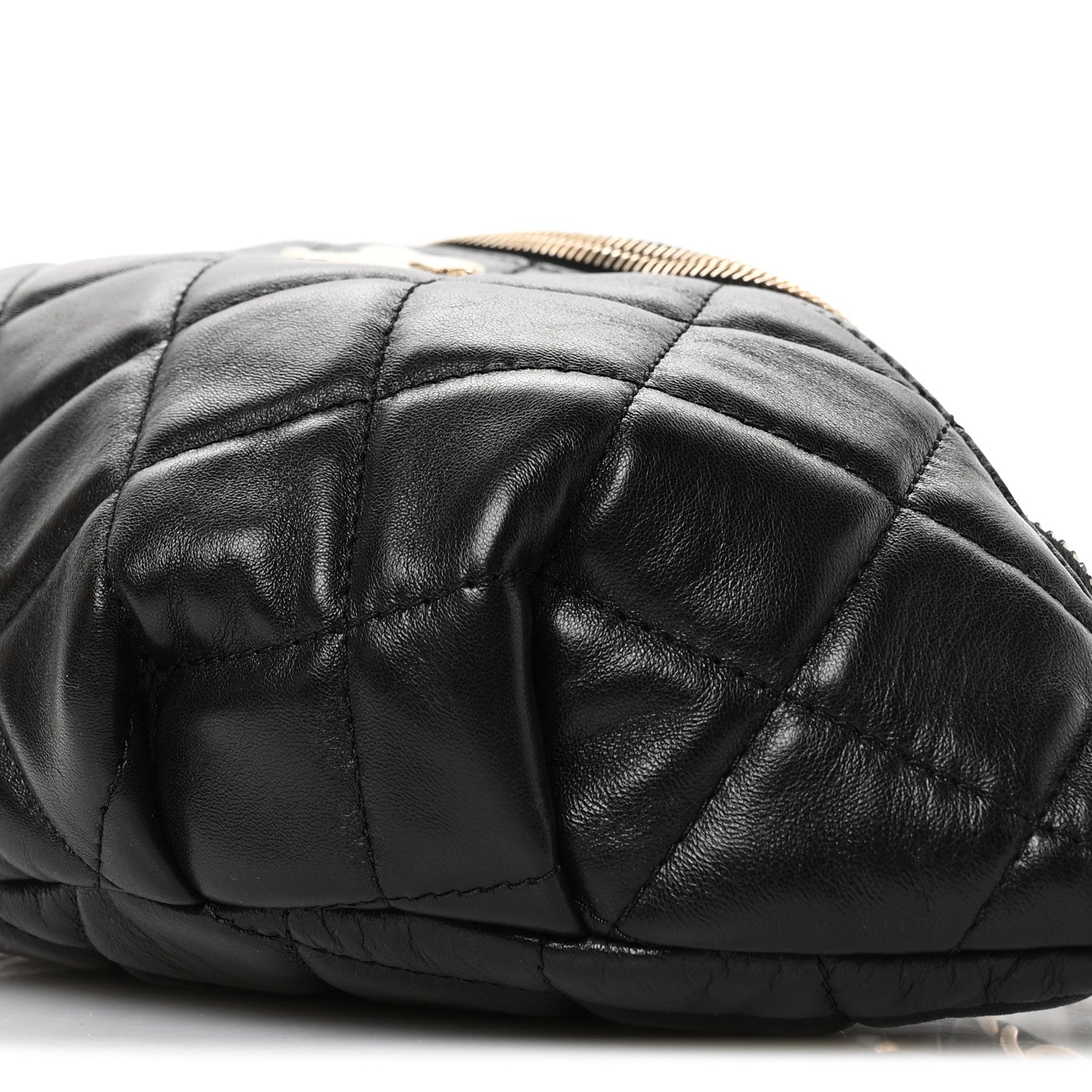Chanel Lambskin Quilted Waist Bag Fanny Pack Black 10 of 11