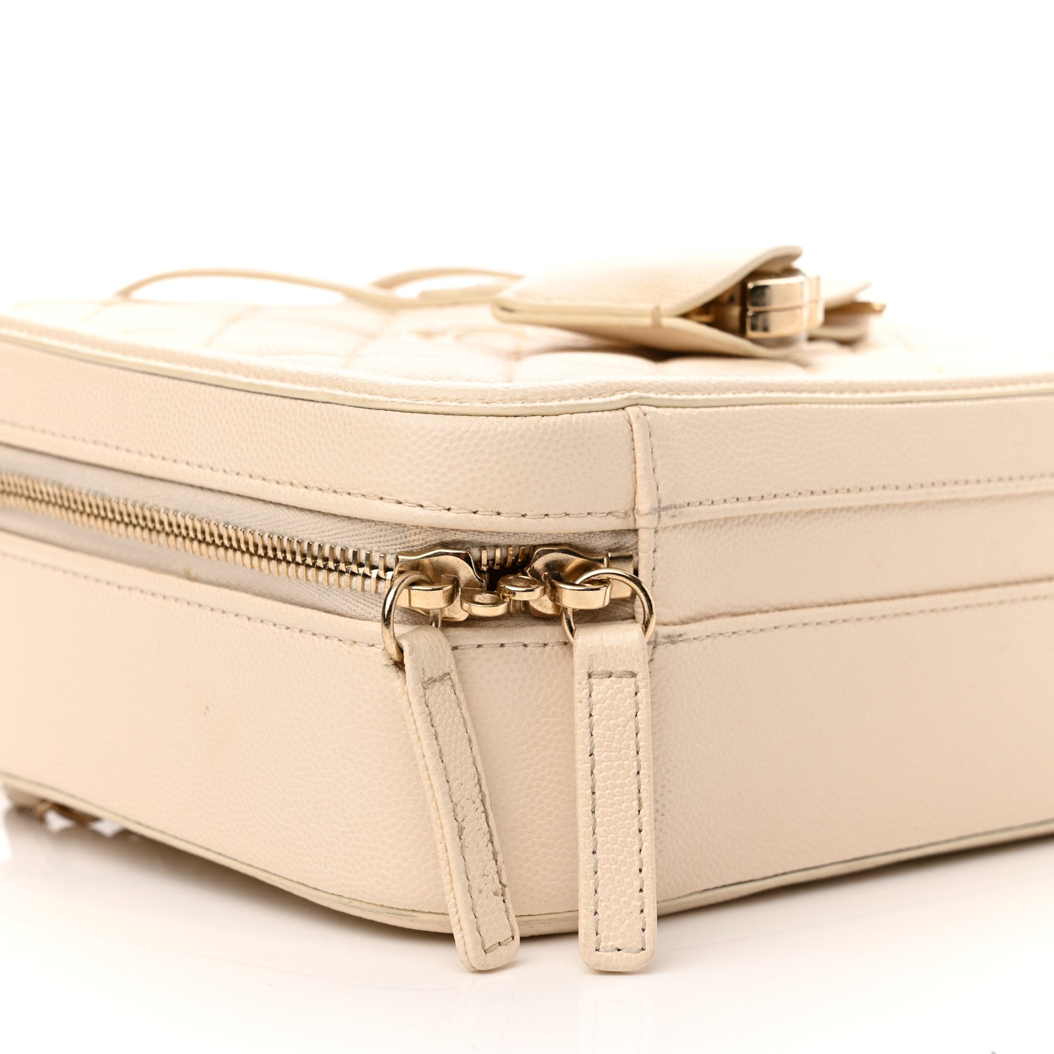 Chanel Caviar Quilted Medium CC Filigree Vanity Case Light Beige 8 of 13