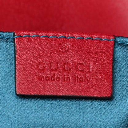 Gucci Velvet Matelasse Mini GG Marmont Shoulder Bag Hibiscus Red 6 of 11
