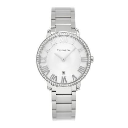 Tiffany Stainless Steel Diamond Bezel 31mm Atlas 2-Hand Quartz Watch 1 of 4