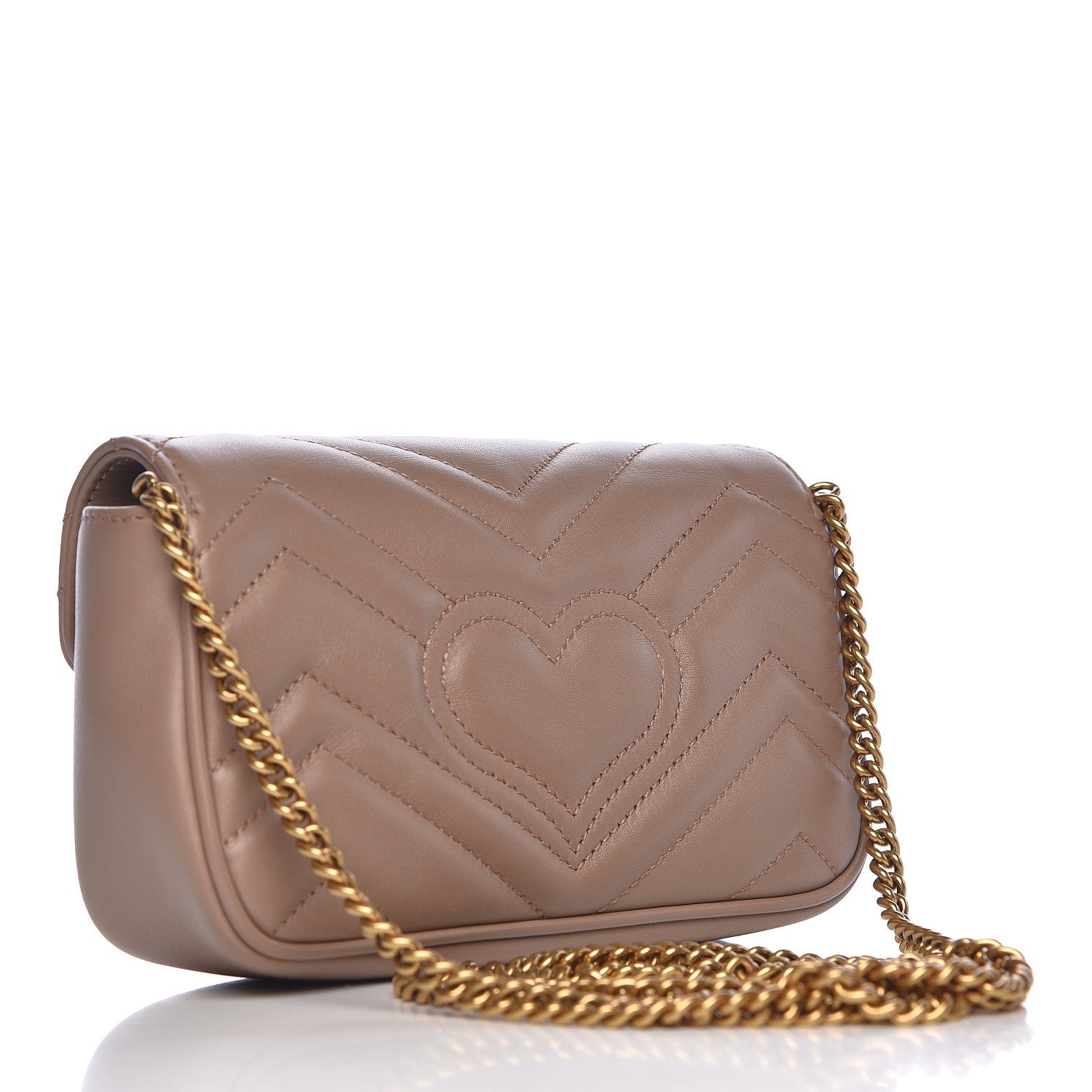 Gucci Calfskin Matelasse Super Mini GG Marmont Shoulder Bag Porcelain Rose 3 of 11