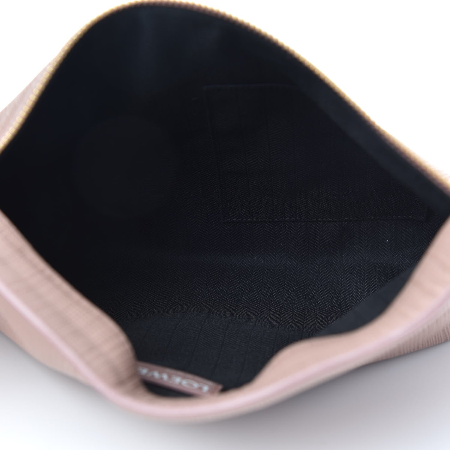 Loewe Calfskin Linen Embossed Large T Pouch Blush 5 of 9