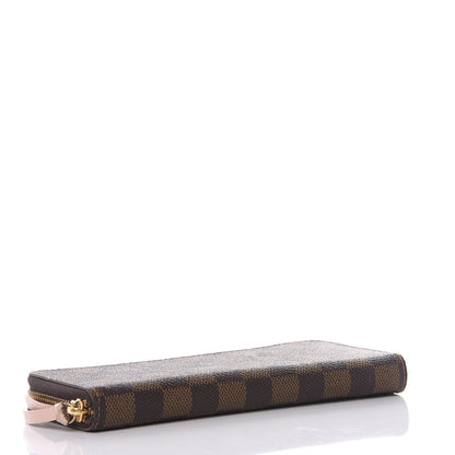Louis Vuitton Damier Ebene Clemence Wallet Rose Ballerine 3 of 9