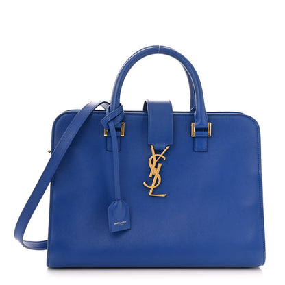Saint Laurent Calfskin Small Monogram Cabas Blue Majorelle 1 of 15