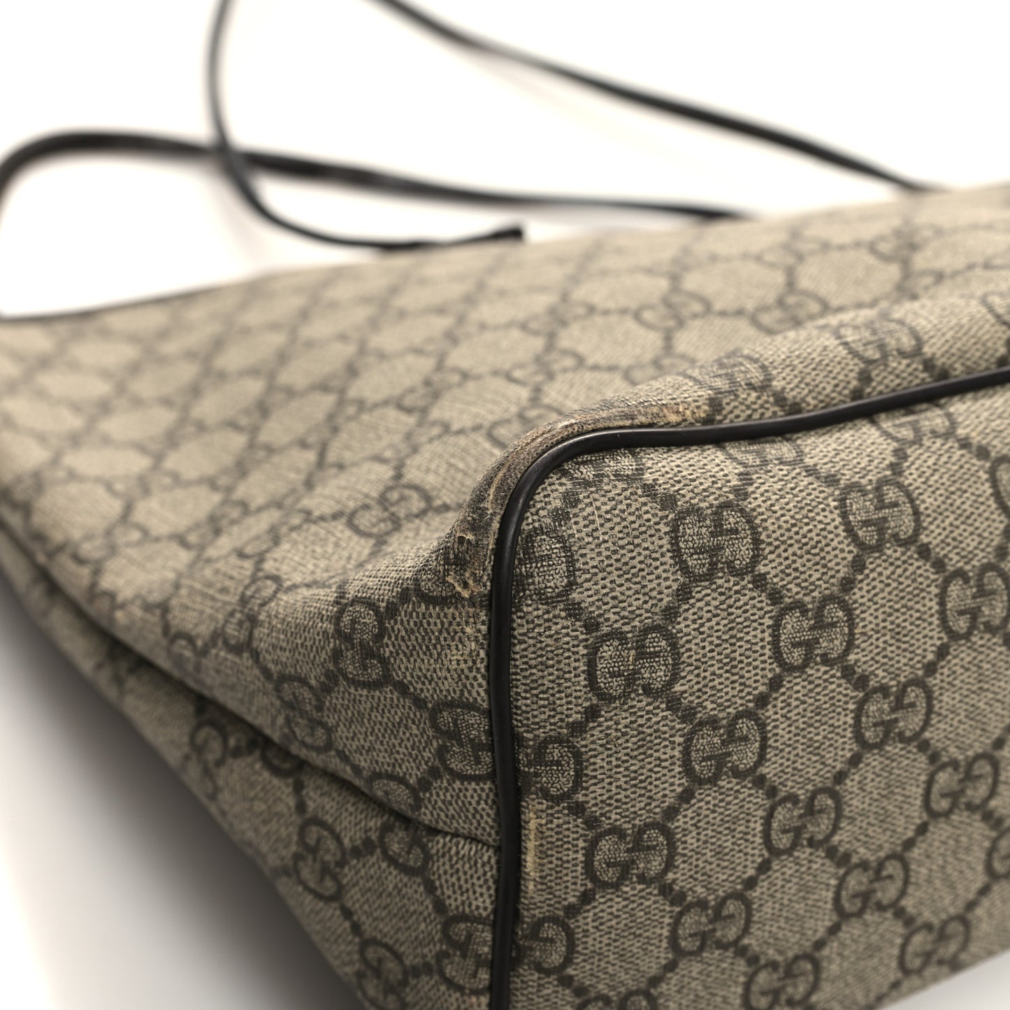 GG Supreme Monogram Medium Zippered Tote Dark Brown
