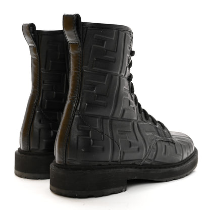 Fendi Nappa FF Embossed Womens Biker Boots 38.5 Black 4 of 11
