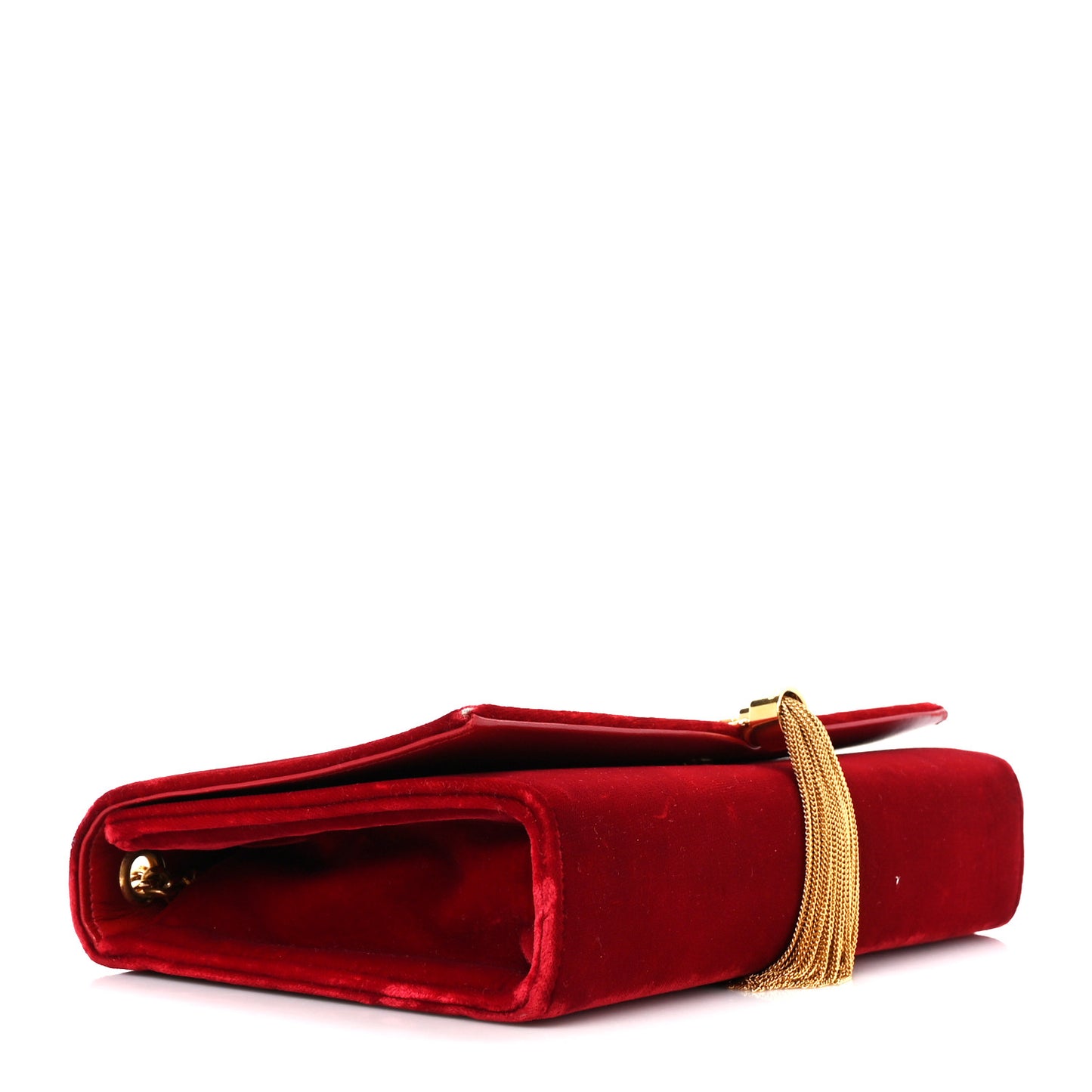 Velvet Medium Monogram Kate Tassel Shoulder Bag Red