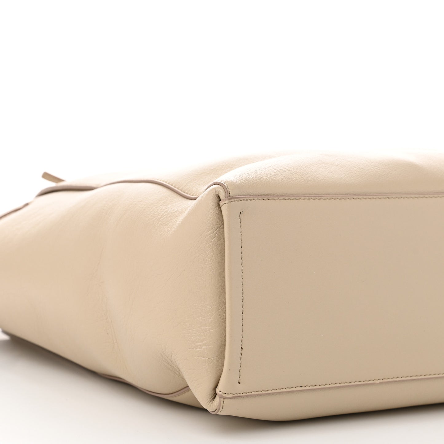 Calfskin Voyou Medium North South Tote Natural Beige