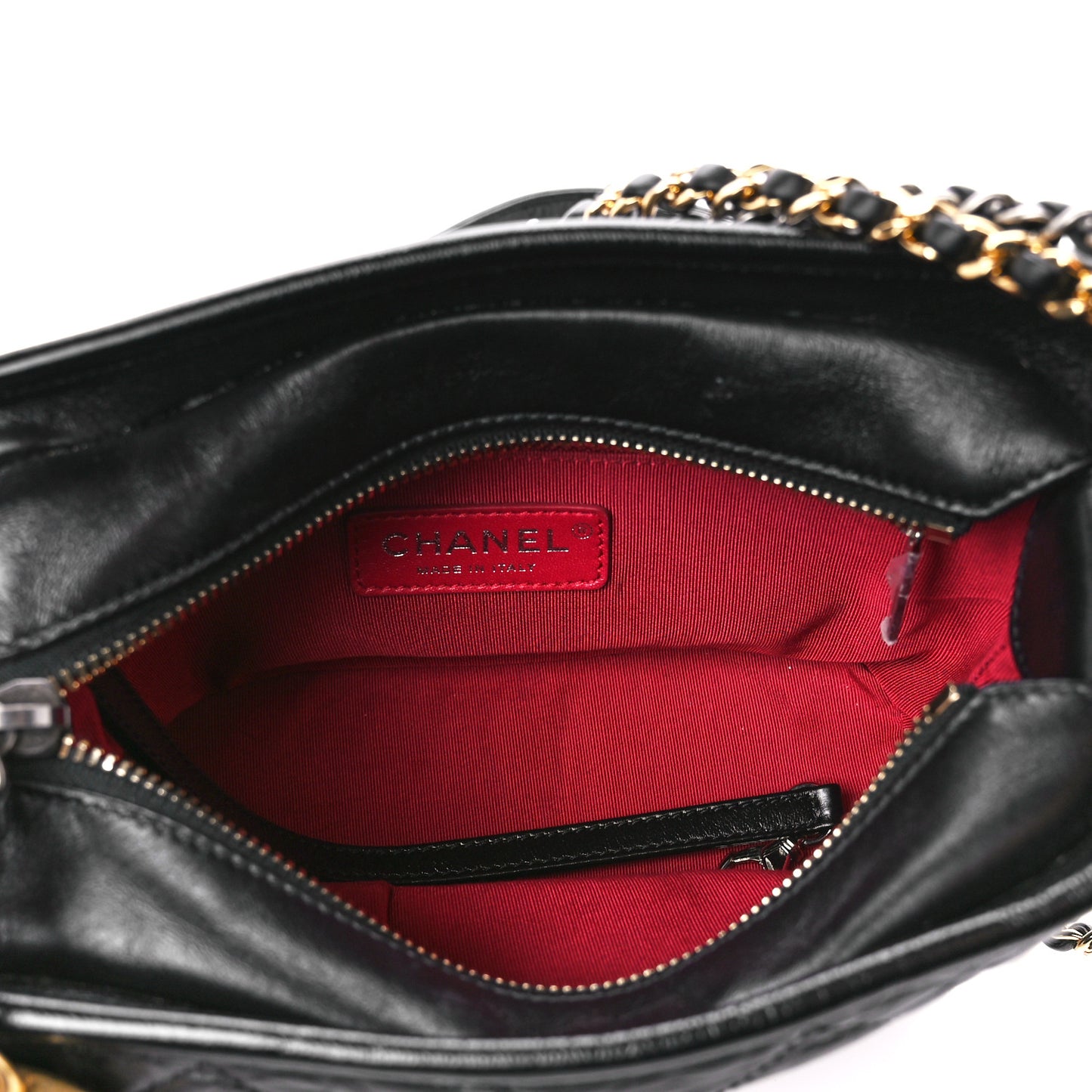 Aged Calfskin Quilted Small Gabrielle Hobo Black