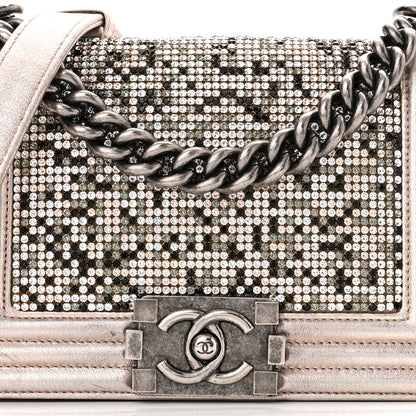 Chanel Metallic Lambskin Strass Small Boy By Night Flap Pink 8 of 11