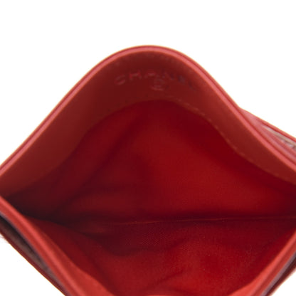 Chanel Lambskin Camellia Embossed Card Holder Red 5 of 11