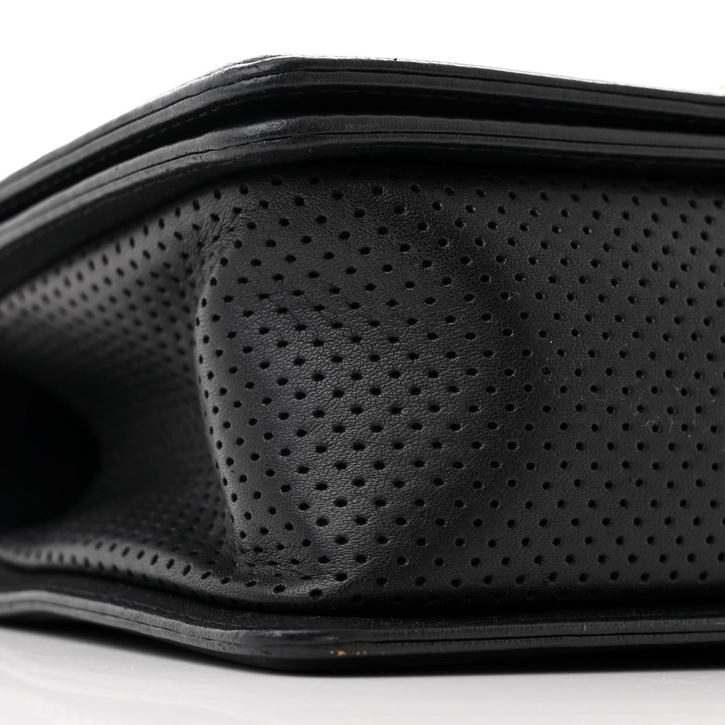 Lambskin Perforated Medium Boy Flap Black