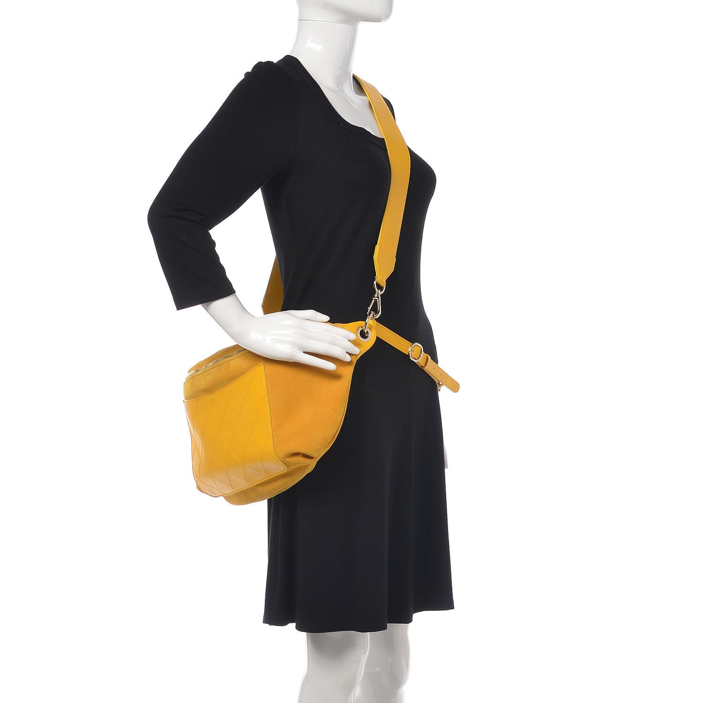 X PHARRELL WILLIAMS Suede Lambskin Oversized Waist Belt Bag Jaune Yellow