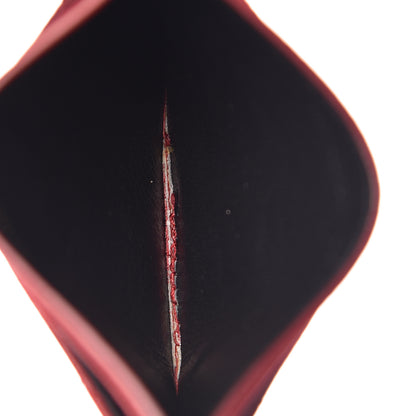 Saint Laurent Grain De Poudre Matelasse Chevron Monogram Credit Card Case New Red 5 of 8