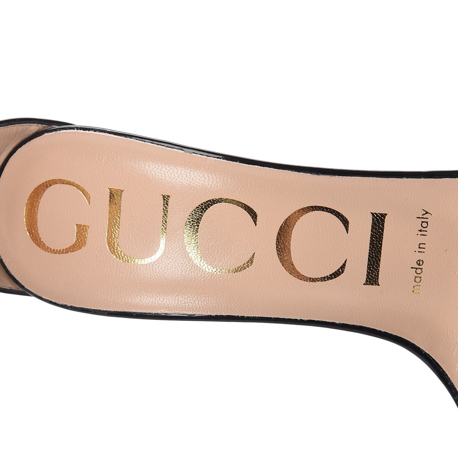 Gucci Patent Crystal Removable Bow Sandals 35.5 Black 6 of 10