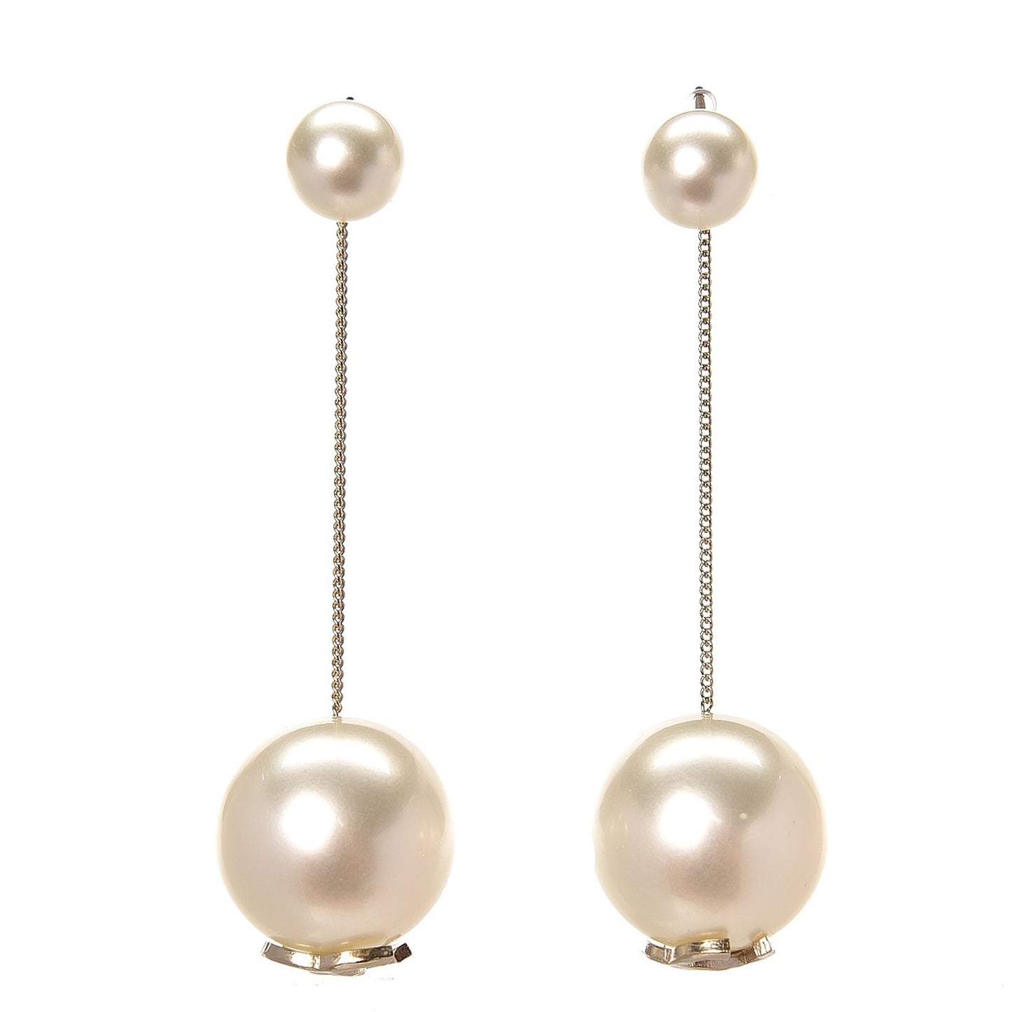 Pearl CC Drop Earrings Gold
