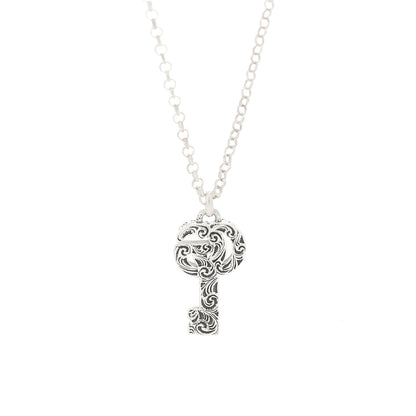 Gucci Sterling Silver Double G Key Pendant Necklace 5 of 5
