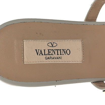 Valentino Garavani Nappa Rockstud Caged Flat Slide Sandals 38 Grey 9 of 12