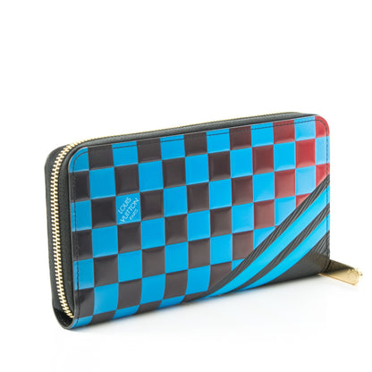 Louis Vuitton Epi Damier Race Zippy Wallet Blue Vert 3 of 7