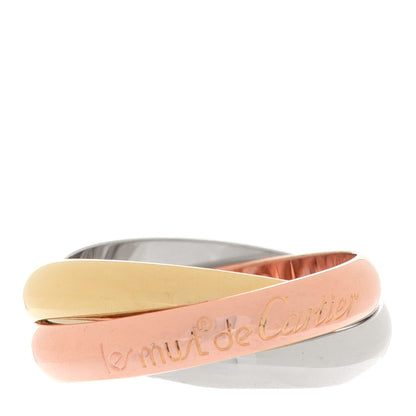 Cartier 18K Pink Yellow White Gold Classic Les Must De Cartier Trinity Ring 53 6.25 1 of 5