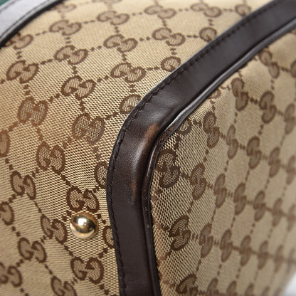 Gucci Monogram Vintage Web Medium Boston Dark Brown 11 of 15