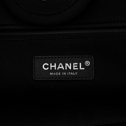 Chanel Canvas Pearl Medium Deauville Tote Black 6 of 10