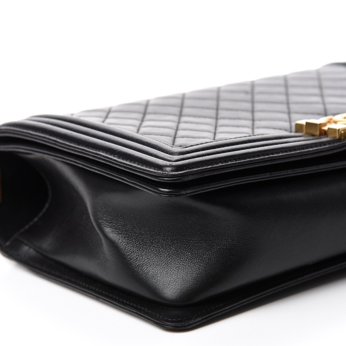 Lambskin Quilted New Medium Boy Flap Black