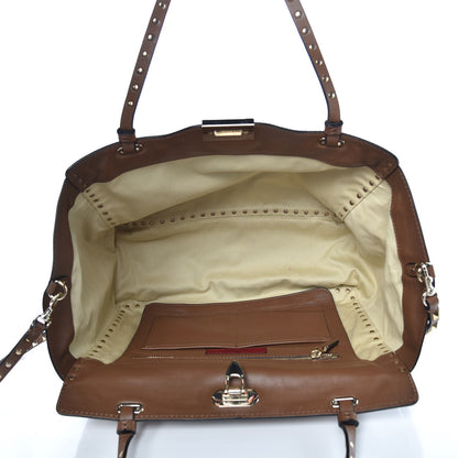 Valentino Garavani Vitello Medium Rockstud Tote Dark Noisette 6 of 12
