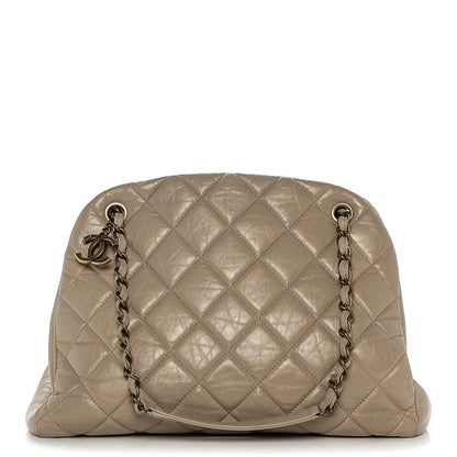 Chanel Aged Calfskin Large Just Mademoiselle Bowling Bag Beige 1 of 9