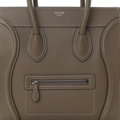 Celine Drummed Calfskin Mini Luggage Souris 8 of 18