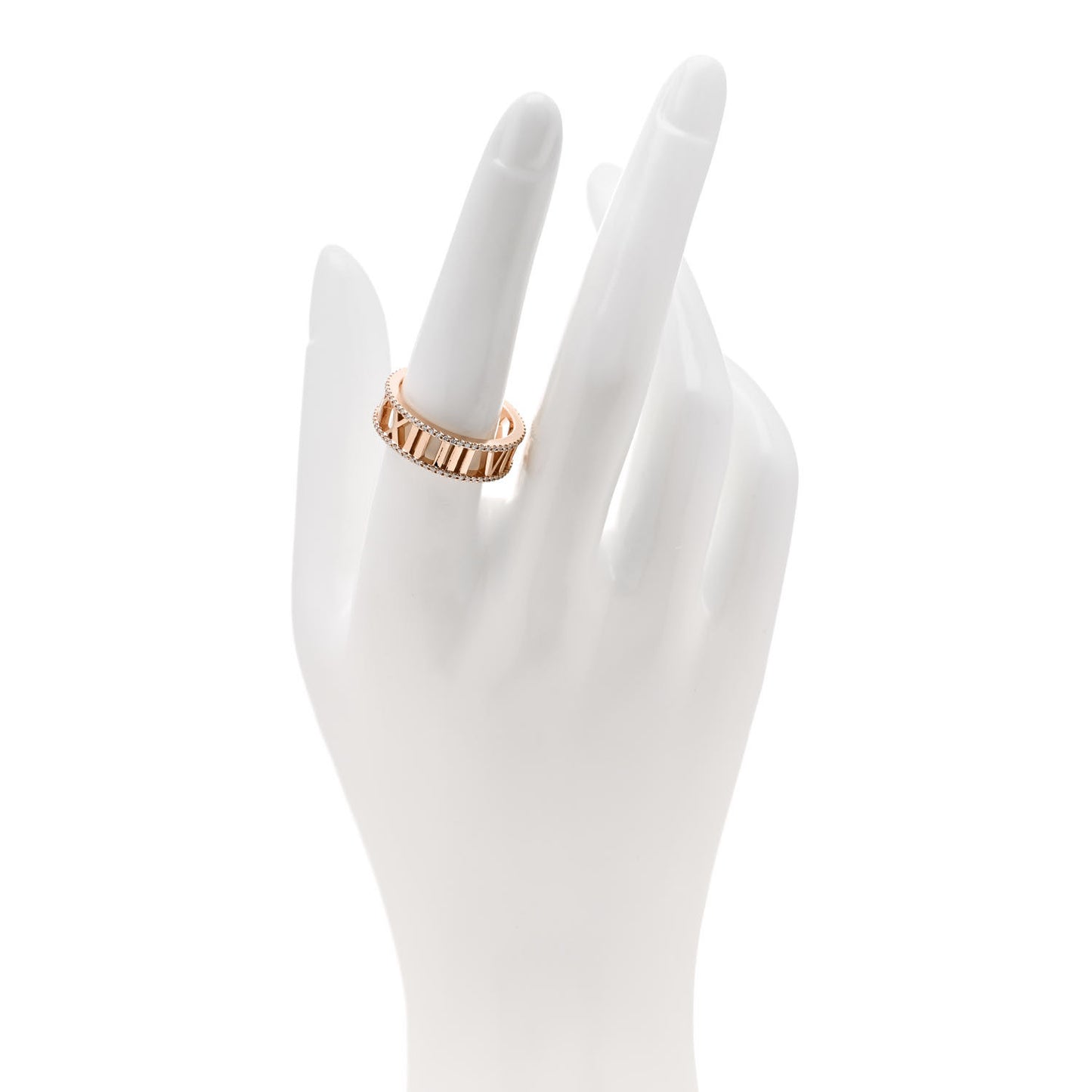 18K Rose Gold Diamond Atlas Open Pave Ring 56 7.75
