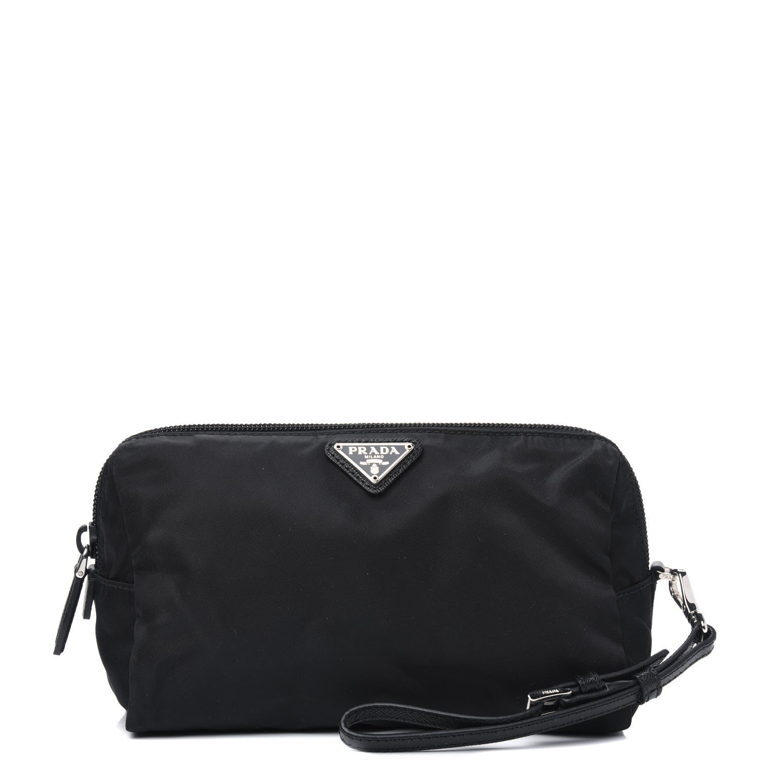 Prada Tessuto Nylon Saffiano Wristlet Black 1 of 13
