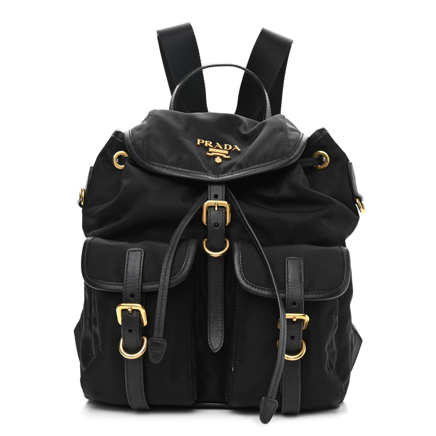 Tessuto Nylon Soft Calfskin Backpack Black