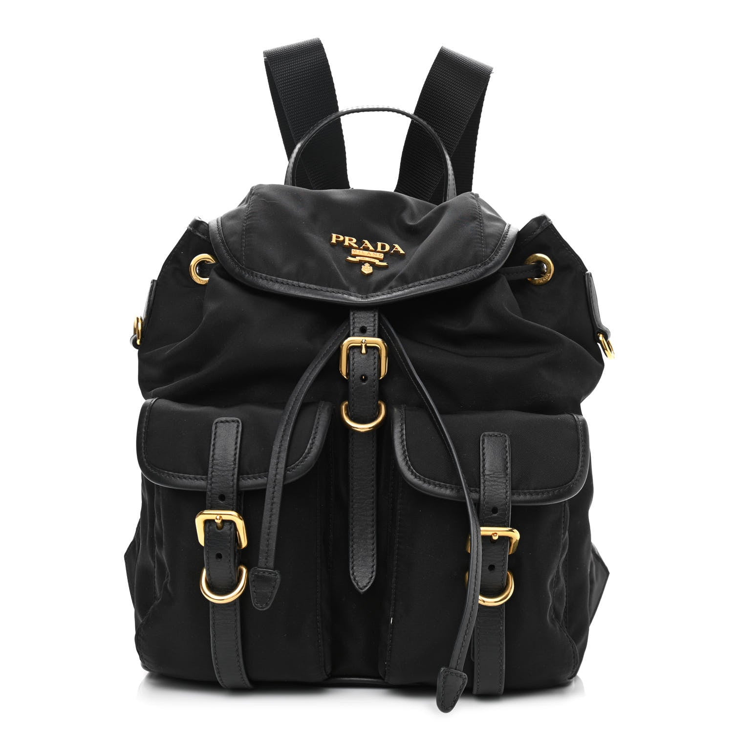 Prada Tessuto Nylon Soft Calfskin Backpack Black 1 of 10
