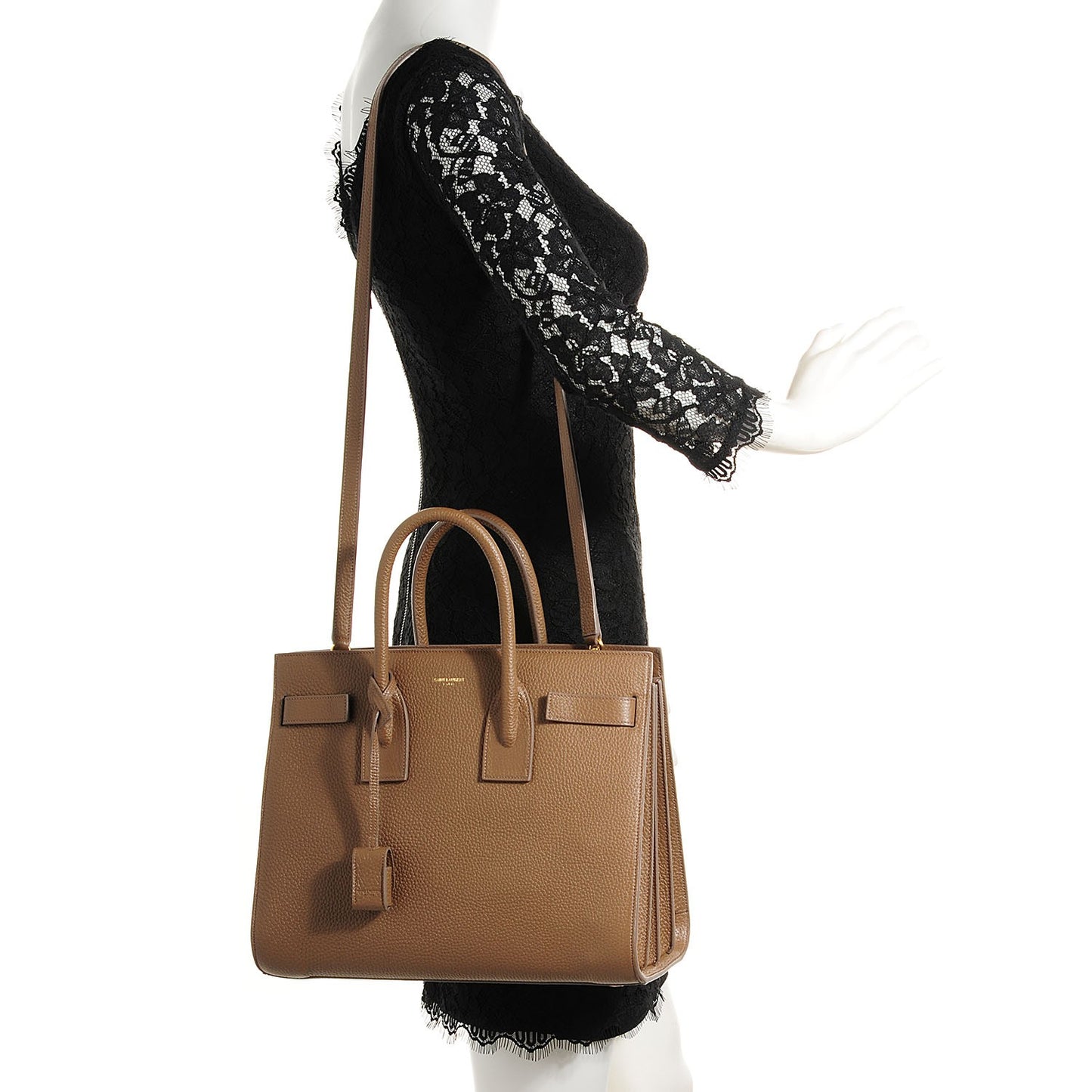 Grained Calfskin Small Sac De Jour Dark Beige