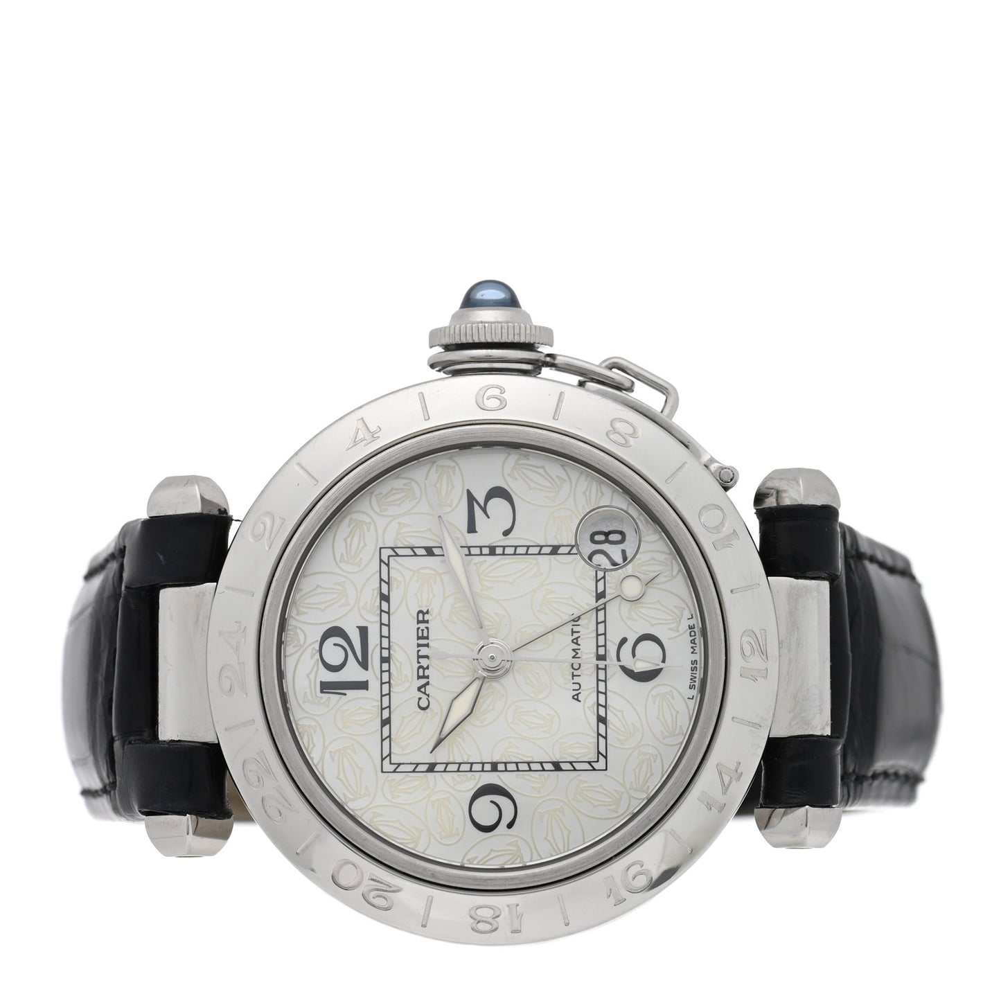 Stainless Steel Alligator Mother of Pearl 35mm Pasha C Automatic Watch
