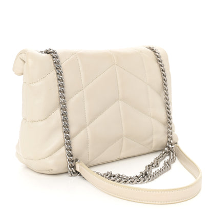 Saint Laurent Lambskin Quilted Mini Loulou Puffer Monogram Chain Satchel Crema Soft 3 of 16