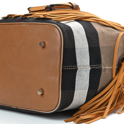 Burberry Suede Fringe Large Belgrove Bucket Bag Tan 10 of 14