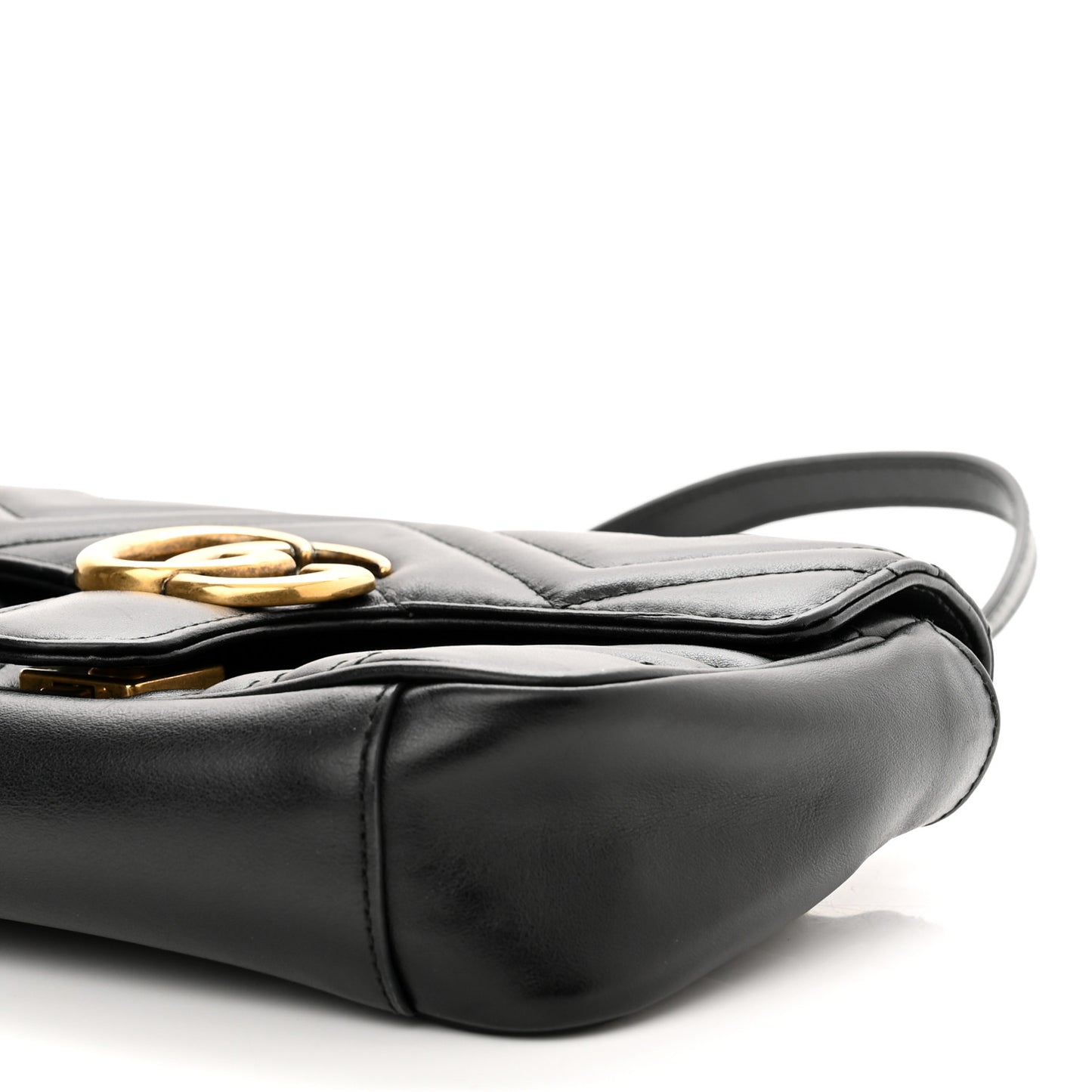 Calfskin Matelasse Mini GG Marmont Shoulder Bag Black