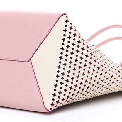 Louis Vuitton Calfskin Perforated Lockme Cabas Rose Poudre Creme 7 of 9