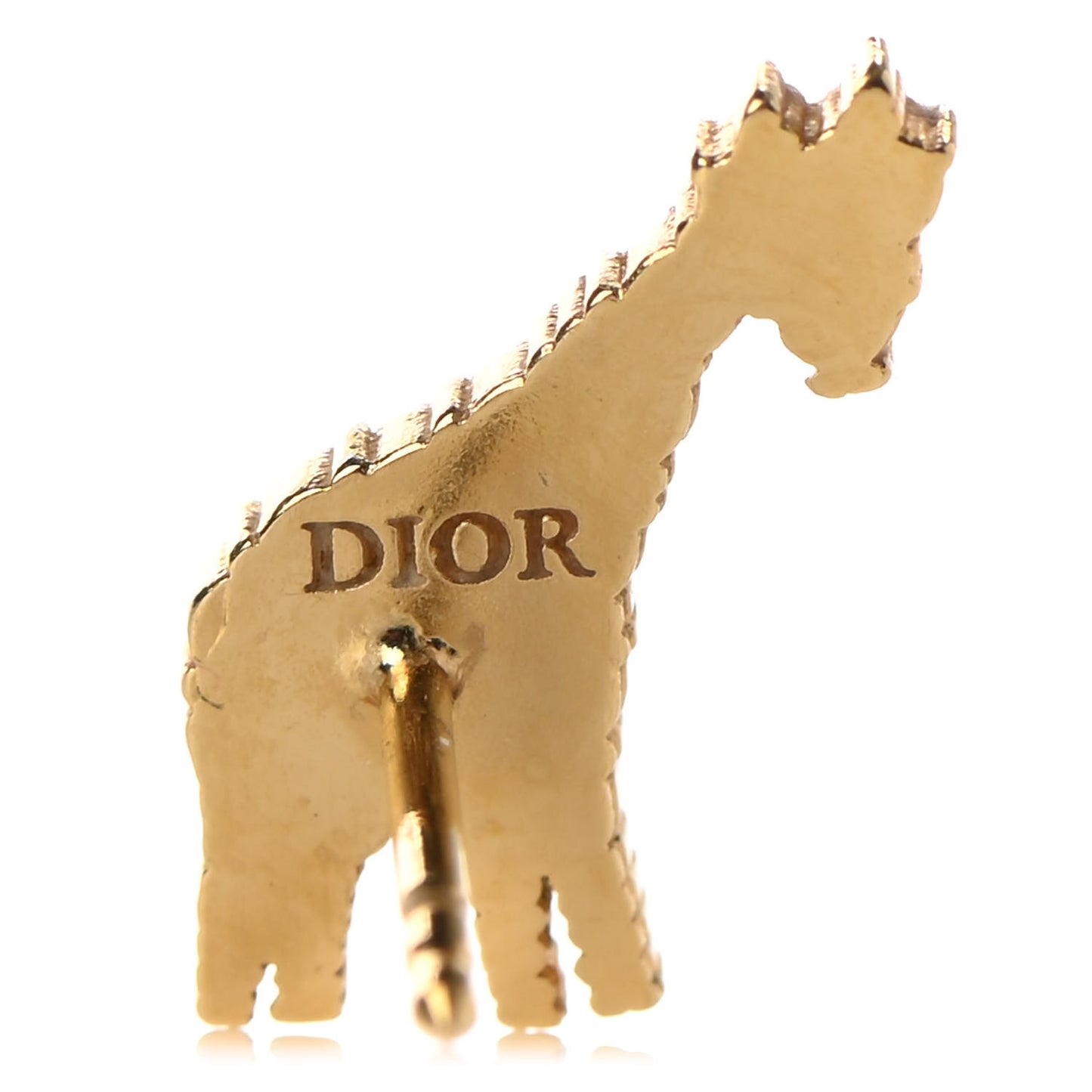 Crystal Diorable Giraffe Logo Earrings Gold