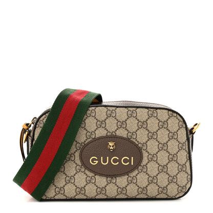 Gucci GG Supreme Monogram Web Neo Vintage Shoulder Bag Beige New Acero Crop 1 of 17