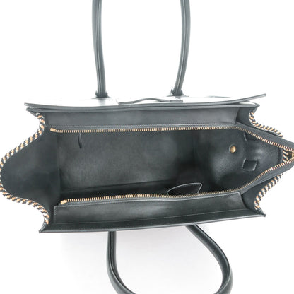 Celine Twill Smooth Calfskin Mini Luggage Dune Black 5 of 8