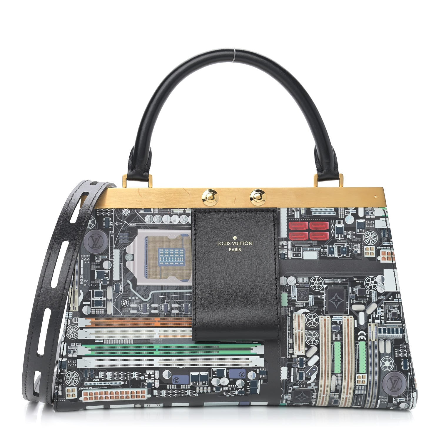 Louis Vuitton Calfskin Printed Motherboard Crown Frame Bag Multicolor 1 of 9