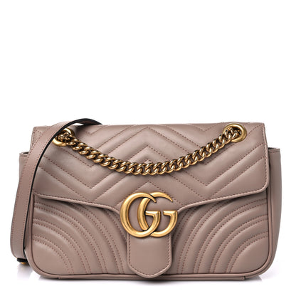 Gucci Calfskin Matelasse Small GG Marmont Shoulder Bag Porcelain Rose 1 of 18