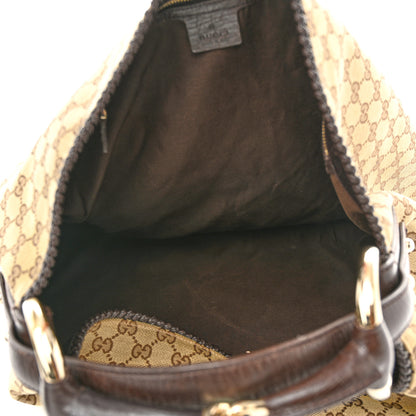 Gucci Monogram Large Horsebit Chain Hobo Dark Brown 5 of 15