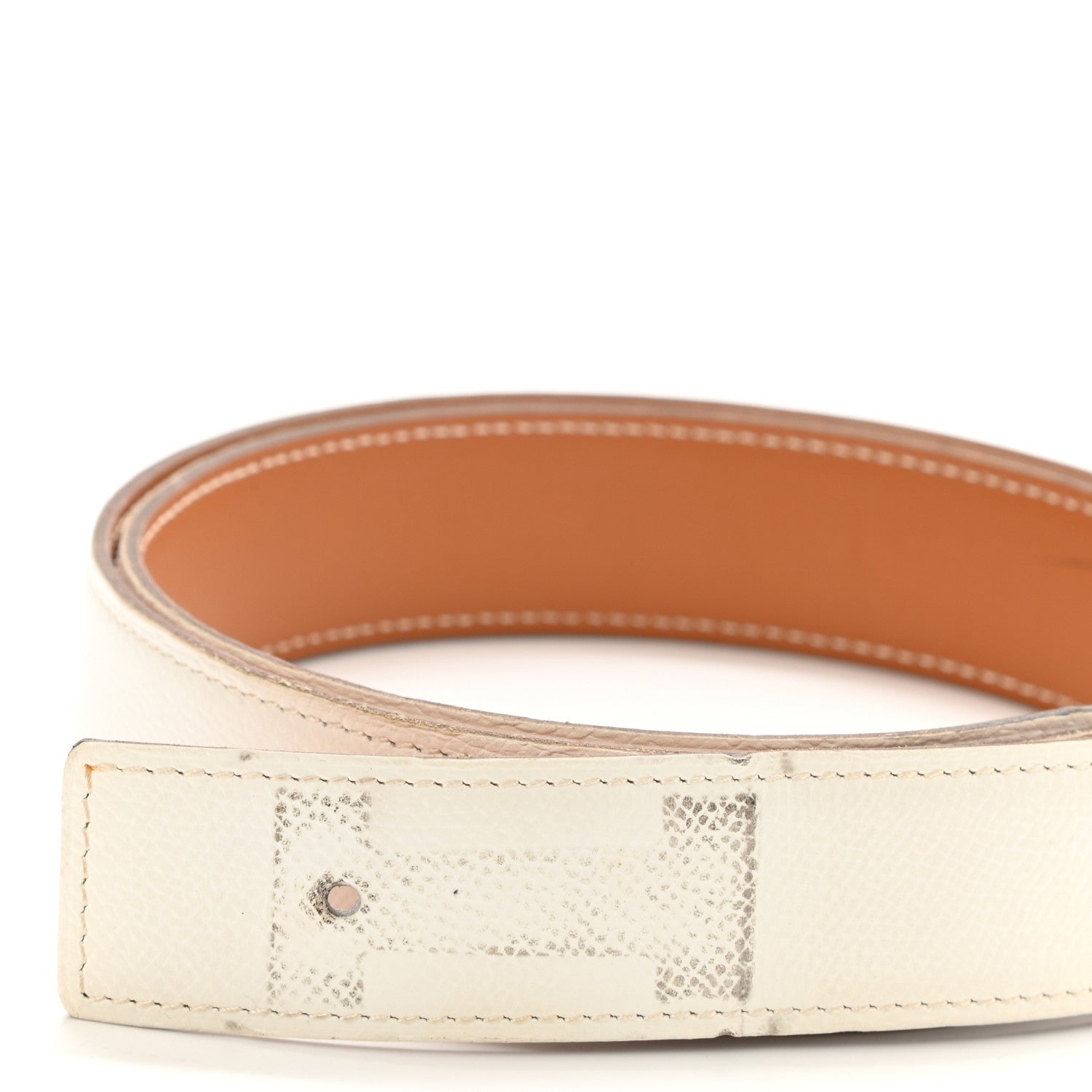 Hermes Epsom Box Strie H Belt 90 White Gold 7 of 7